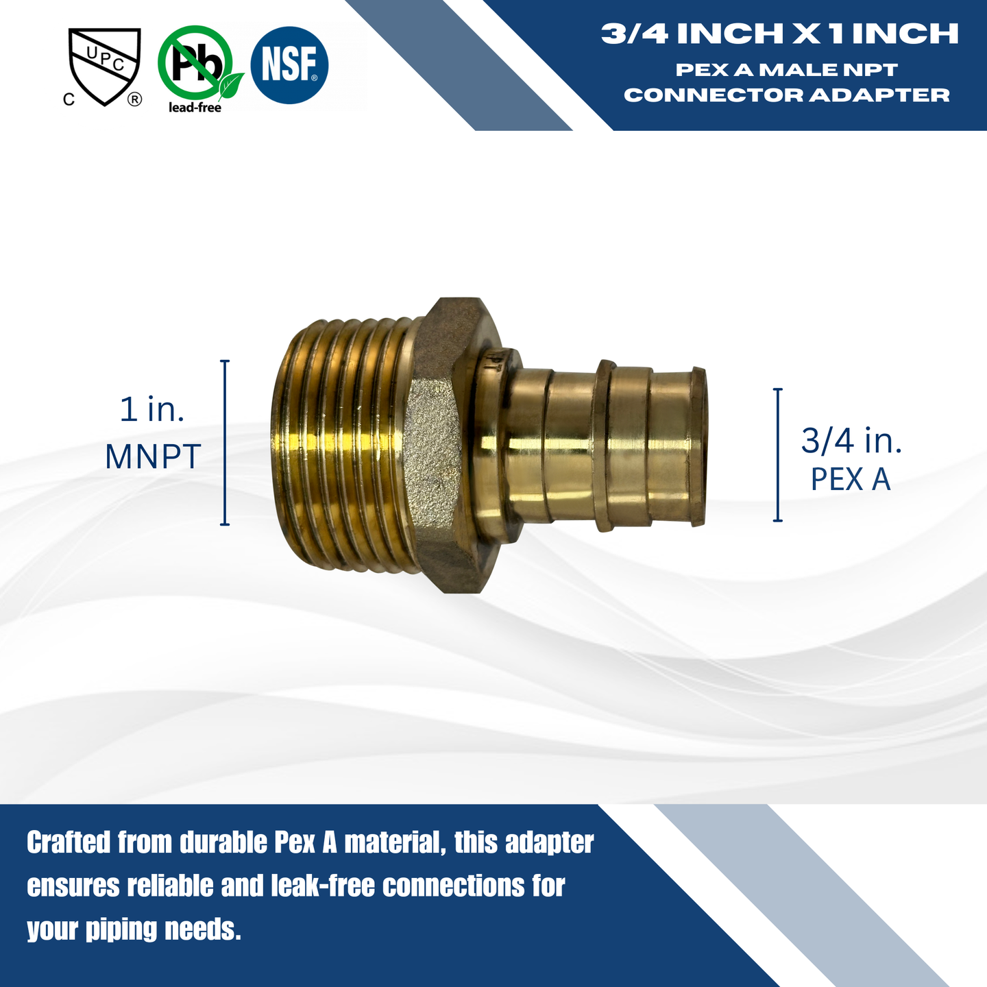 Pex-A Expansion 3/4 Inch x 1 Inch Male NPT