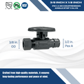 Pex-A Expansion 1/2 Inch x 3/8 Inch OD Compression Straight Stop Valve
