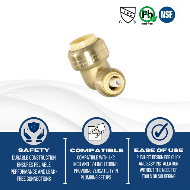 1/2 inch x 1/4 inch Push-to-Connect Elbow