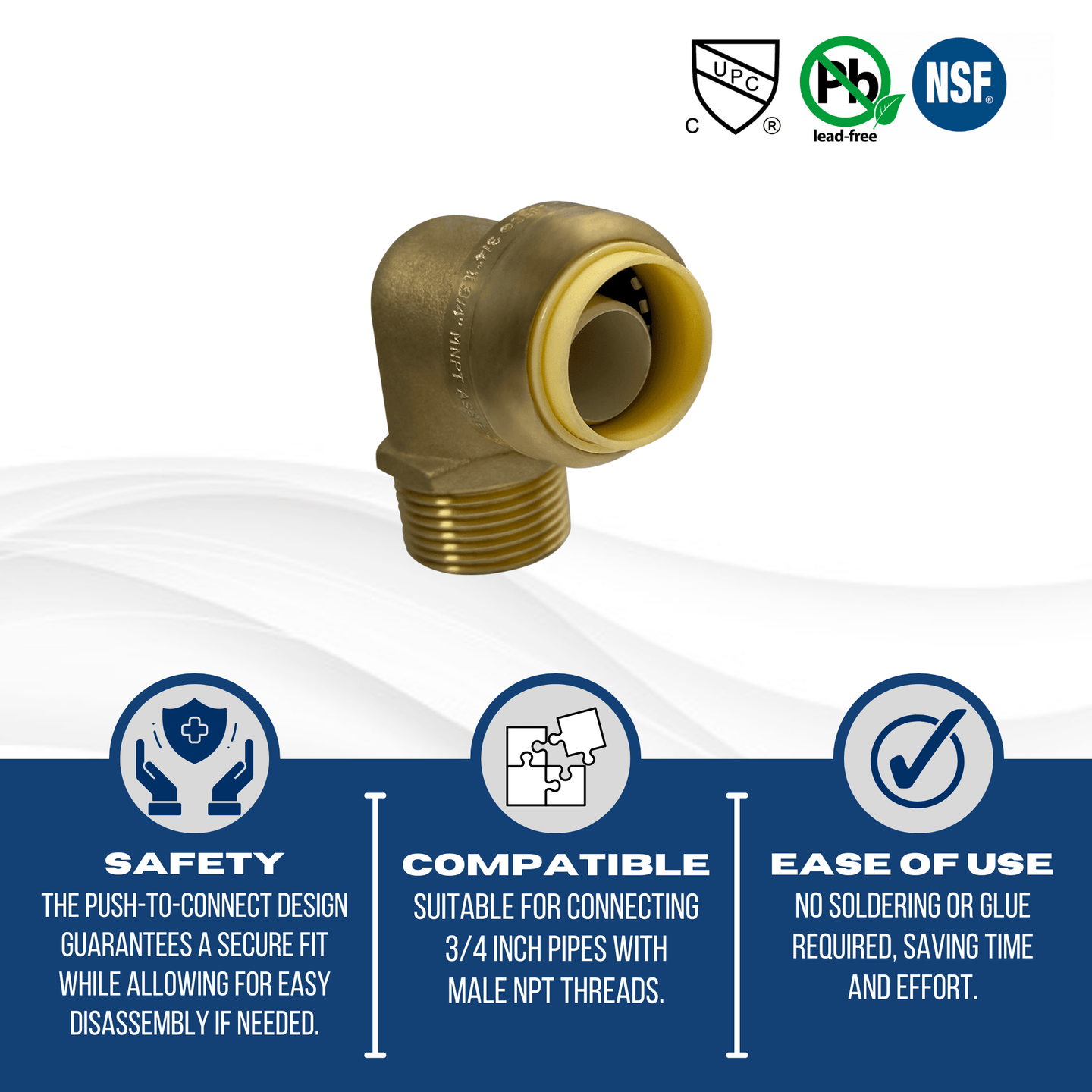 3/4 inch Push-to-Connect Male Elbow