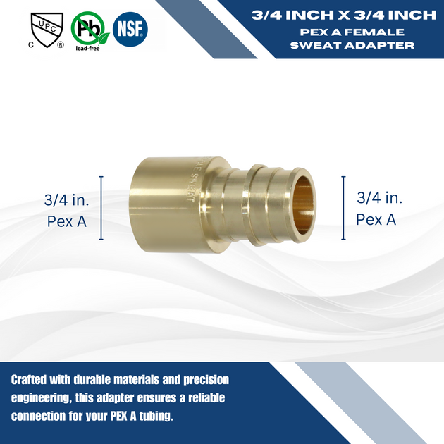 3/4 Inch Pex-A Expansion Female Sweat Adapter