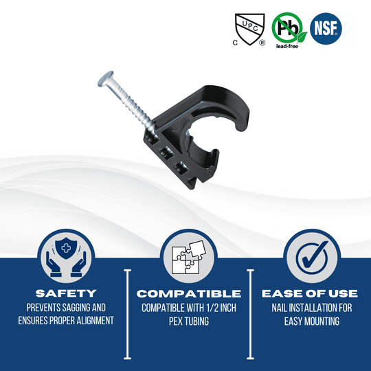 1/2 Inch J-Hook with Nail For Pex Tubing Pipe Support