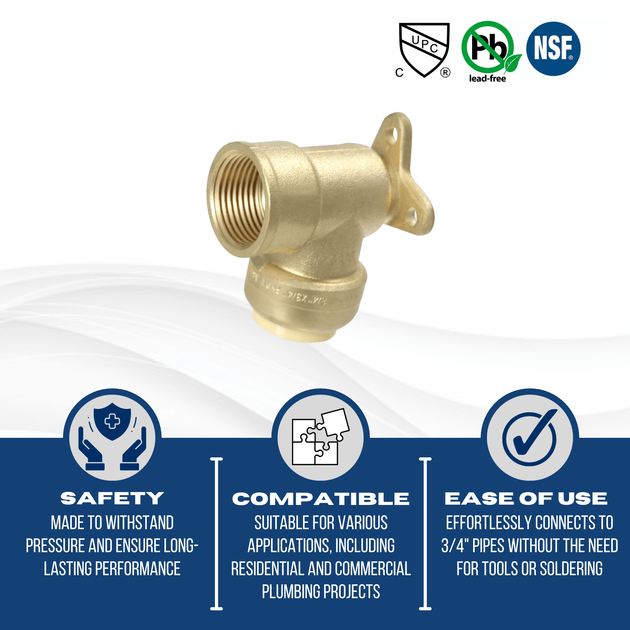 3/4 inch Push-to-Connect Female Elbow with Drop Ear