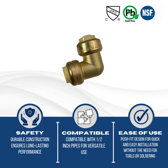Push-to-Connect 1/2 Inch x 1/2 Inch Elbow