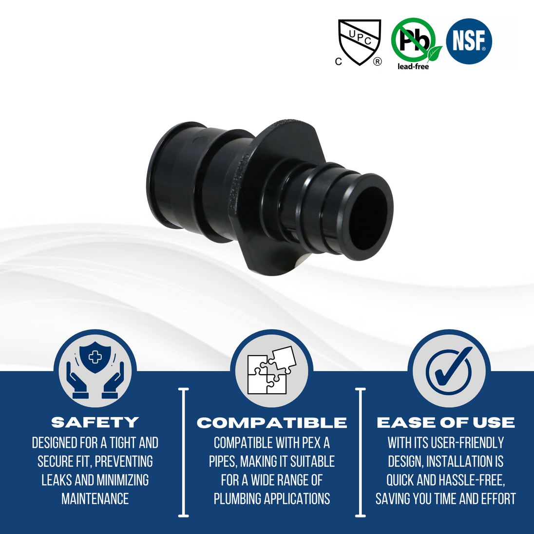 Pex-A Expansion 3/4 Inch x 1 Inch Coupling Poly