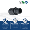 1 inch x 3/4 inch PEX-B Barb Crimp Poly Coupling
