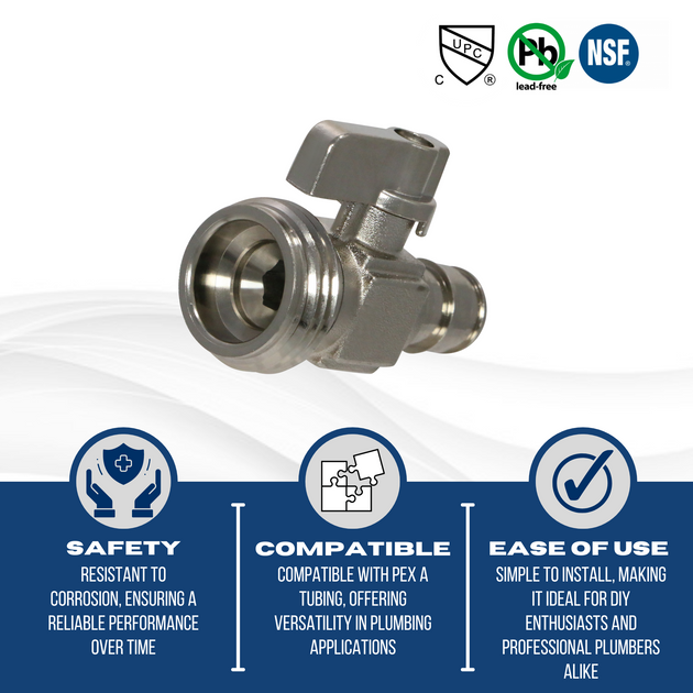 Pex-A Expansion 1/2 Inch x 3/4 Inch GHT Straight Valve