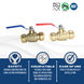 3/4 inch Push-to-Connect Ball Valve, Red & Blue (Hot & Cold)