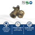 Push-to-Connect 3/4 Inch x 1/2 Inch Female Elbow with Drop Ear