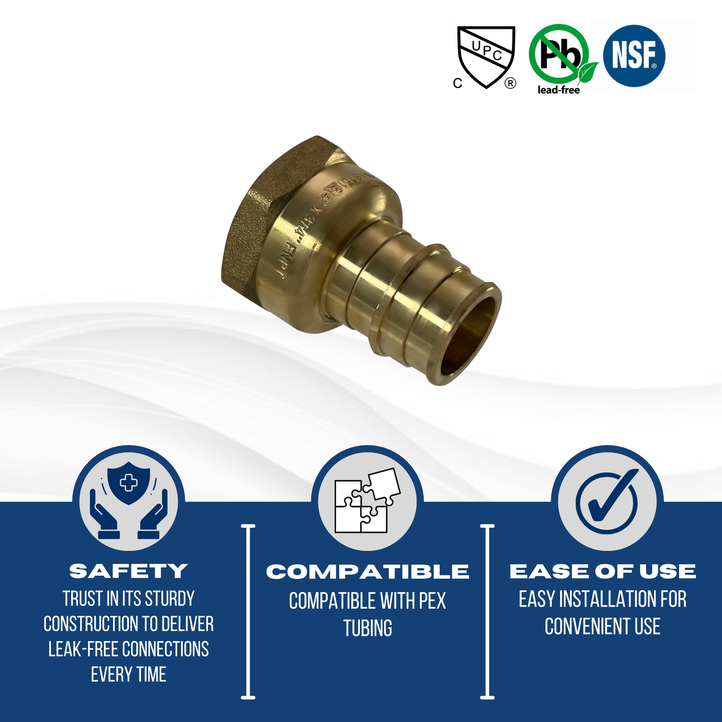  Pex-A Expansion Reducing FNPT Measuring Pex A 1/2" x 3/4" Female NPT Specifically Pex A Female NPT