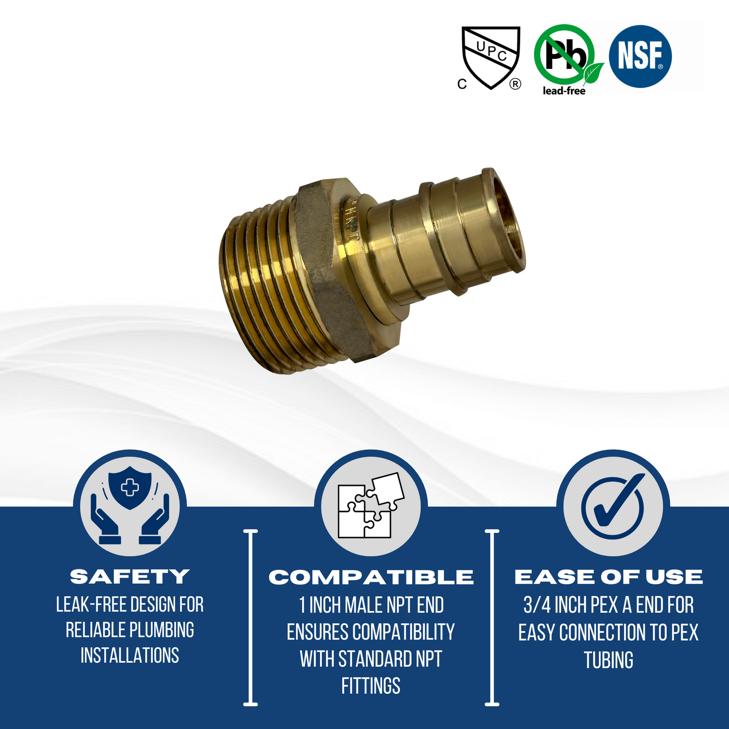 Pex-A Expansion 3/4 Inch x 1 Inch Male NPT