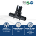1/2 Inch X 1/2 Inch X 3/4 Inch PEX-B Barb Crimp Poly Alloy Tee