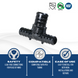 1/2 Inch X 1/2 Inch X 3/4 Inch PEX-B Barb Crimp Poly Alloy Tee