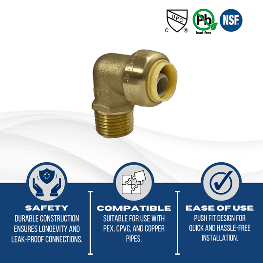 1/2 inch Push-to-Connect Male Elbow