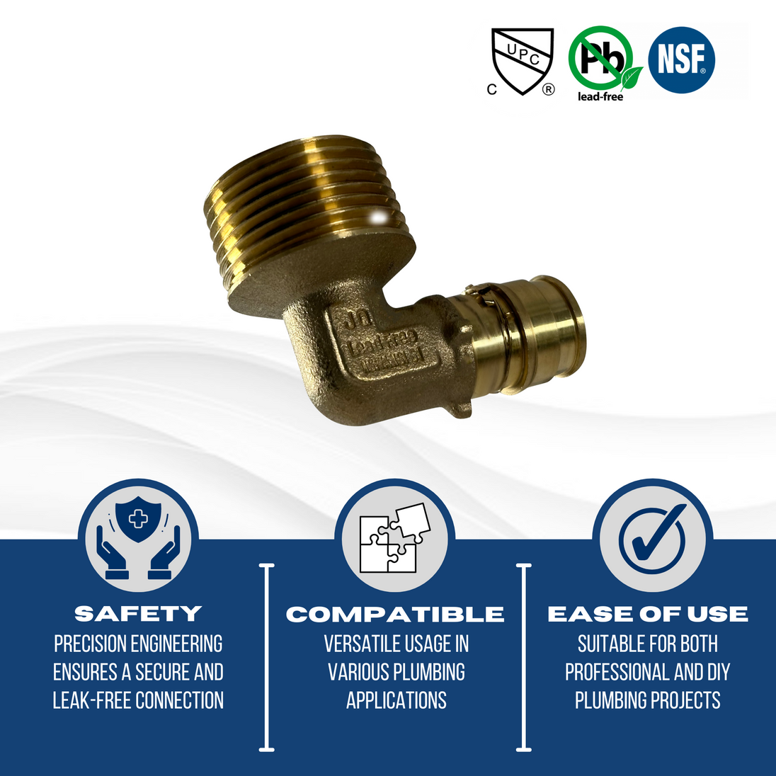 Pex-A Expansion 1/2 Inch x 3/4 Inch Male NPT Elbow