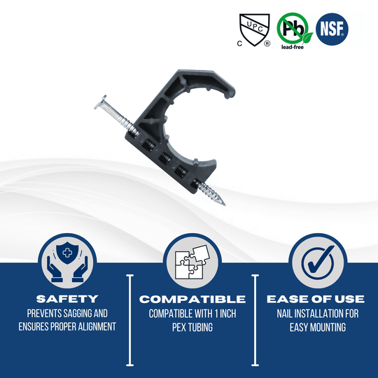 1 Inch J-Hook with Nail For Pex Tubing Pipe Support