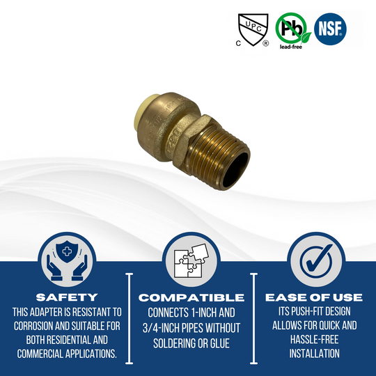 Push-to-Connect  1/2 Inch x 1/2 Inch Male Adapter