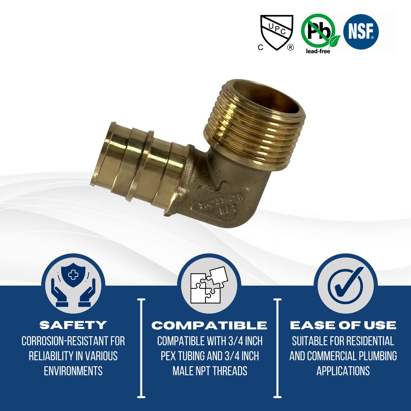 Pex-A Expansion 3/4 Inch x 3/4 Inch Male NPT Elbow