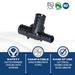3/4 Inch X 1/2 Inch X 3/4 Inch PEX-B Barb Crimp Poly Alloy Tee