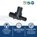 3/4 Inch X 1/2 Inch X 3/4 Inch PEX-B Barb Crimp Poly Alloy Tee