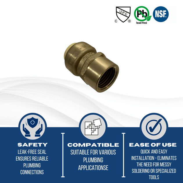 1/2 inch Push-to-Connect Female Adapter