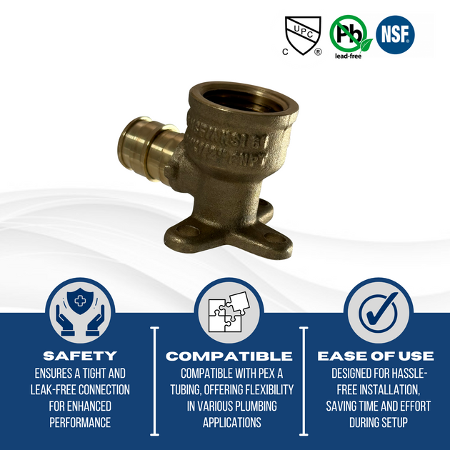 1/2 Inch Pex-A Expansion FNPT Drop Ear Elbow