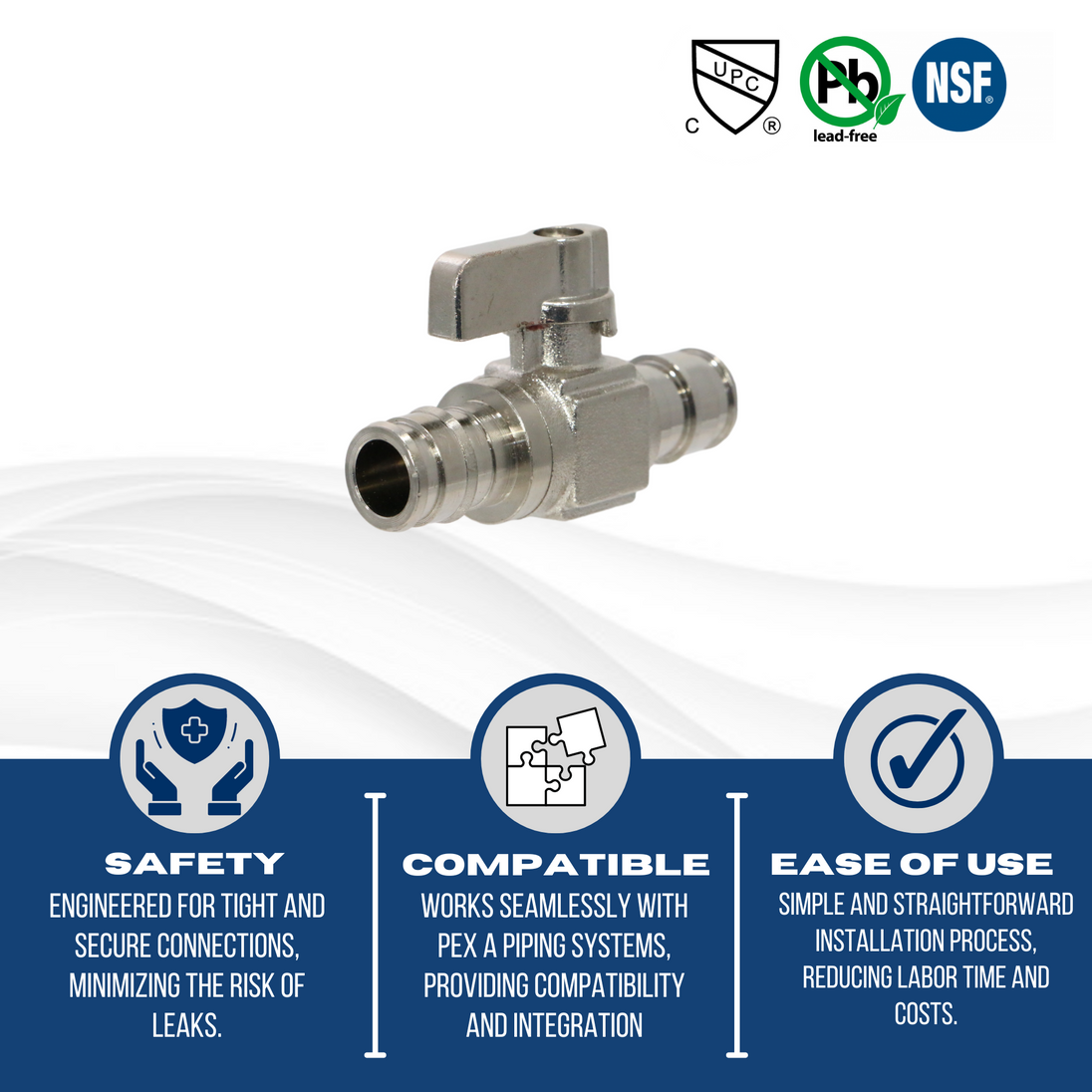 1/2 Inch Pex-A Expansion Mini Straight Valve