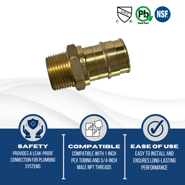 Pex-A Expansion 1 Inch x 3/4 Inch Male NPT