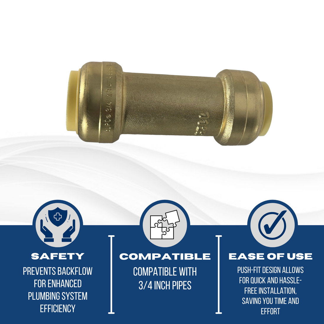 3/4 Inch Push-to-Connect Check Valve