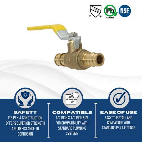 1/2 Inch x 1/2 Inch Pex-A Expansion Ball Valve