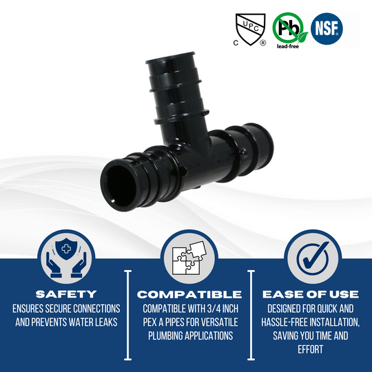 3/4 Inch Pex-A Expansion Poly Tee