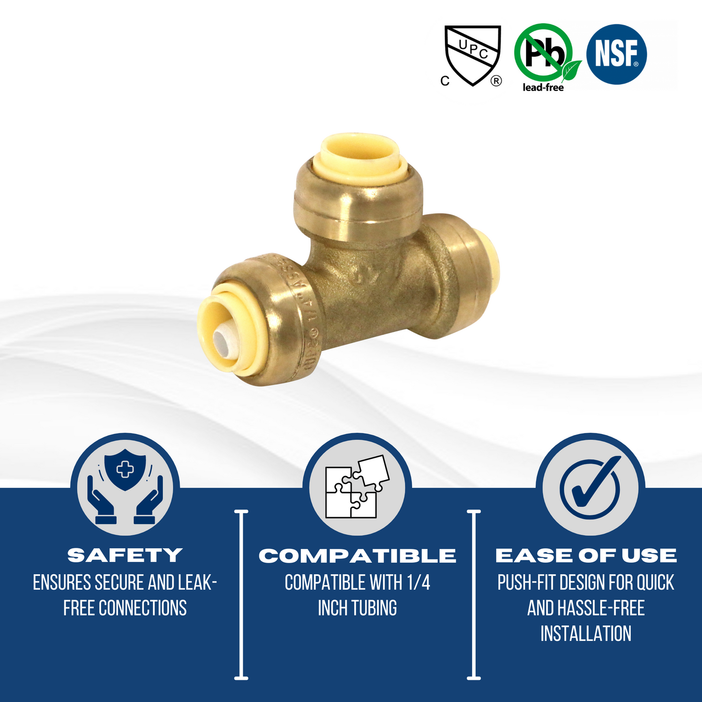 1/4 inch Push-to-Connect Tee