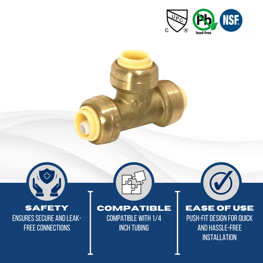 1/4 inch Push-to-Connect Tee