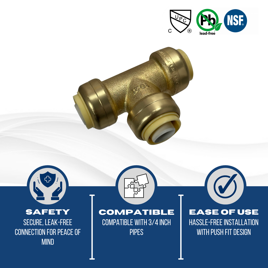 3/4 inch Push-to-Connect Tee