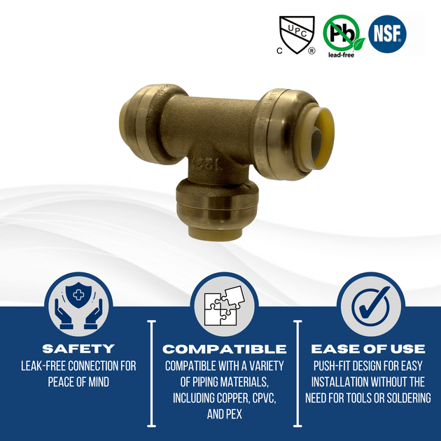 1/2 inch Push-to-Connect Tee