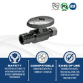 Pex-A Expansion 1/2 Inch x 1/4 Inch OD Compression Straight Stop Valve
