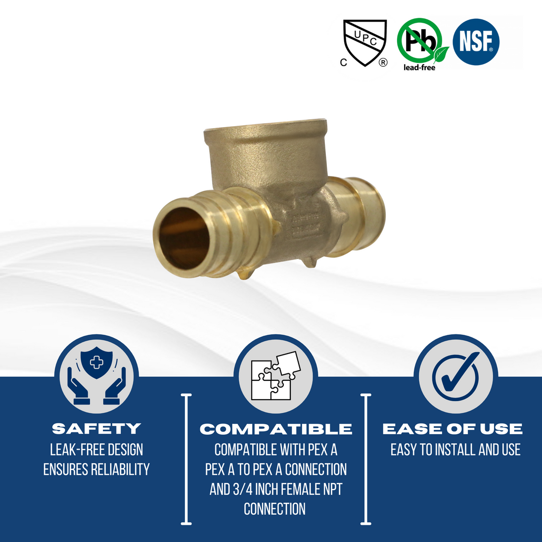 3/4 Inch Pex-A Expansion Female NPT Tee