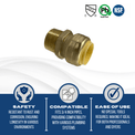 Push-to-Connect 1 Inch x 3/4 Inch Male Adapter