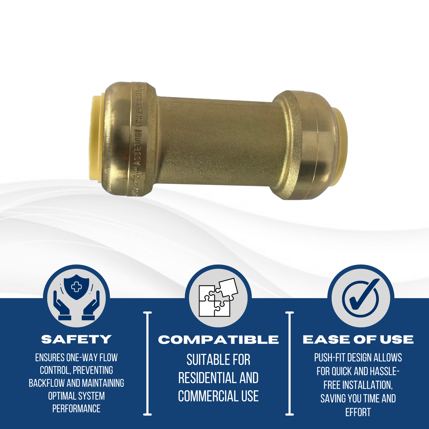 1 Inch Push-to-Connect Check Valve