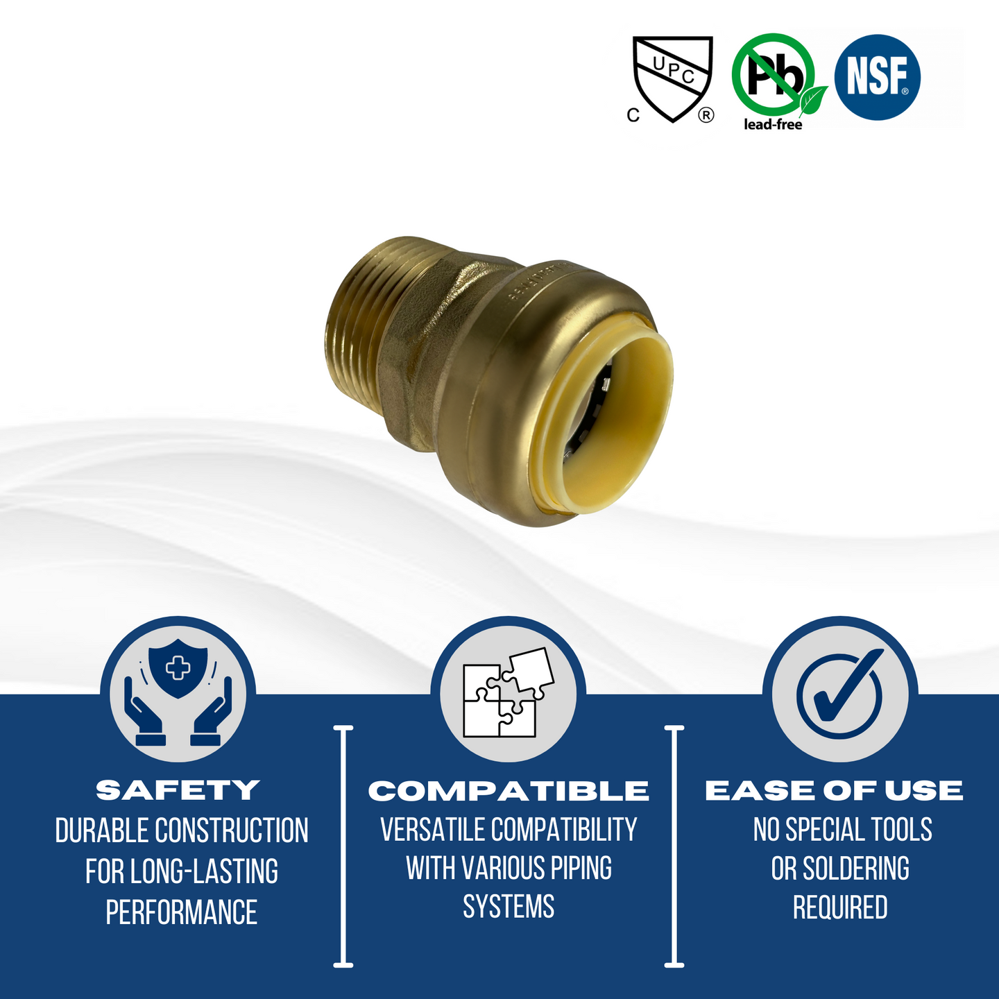 Push-to-Connect  1 Inch x 1 Inch Male Adapter