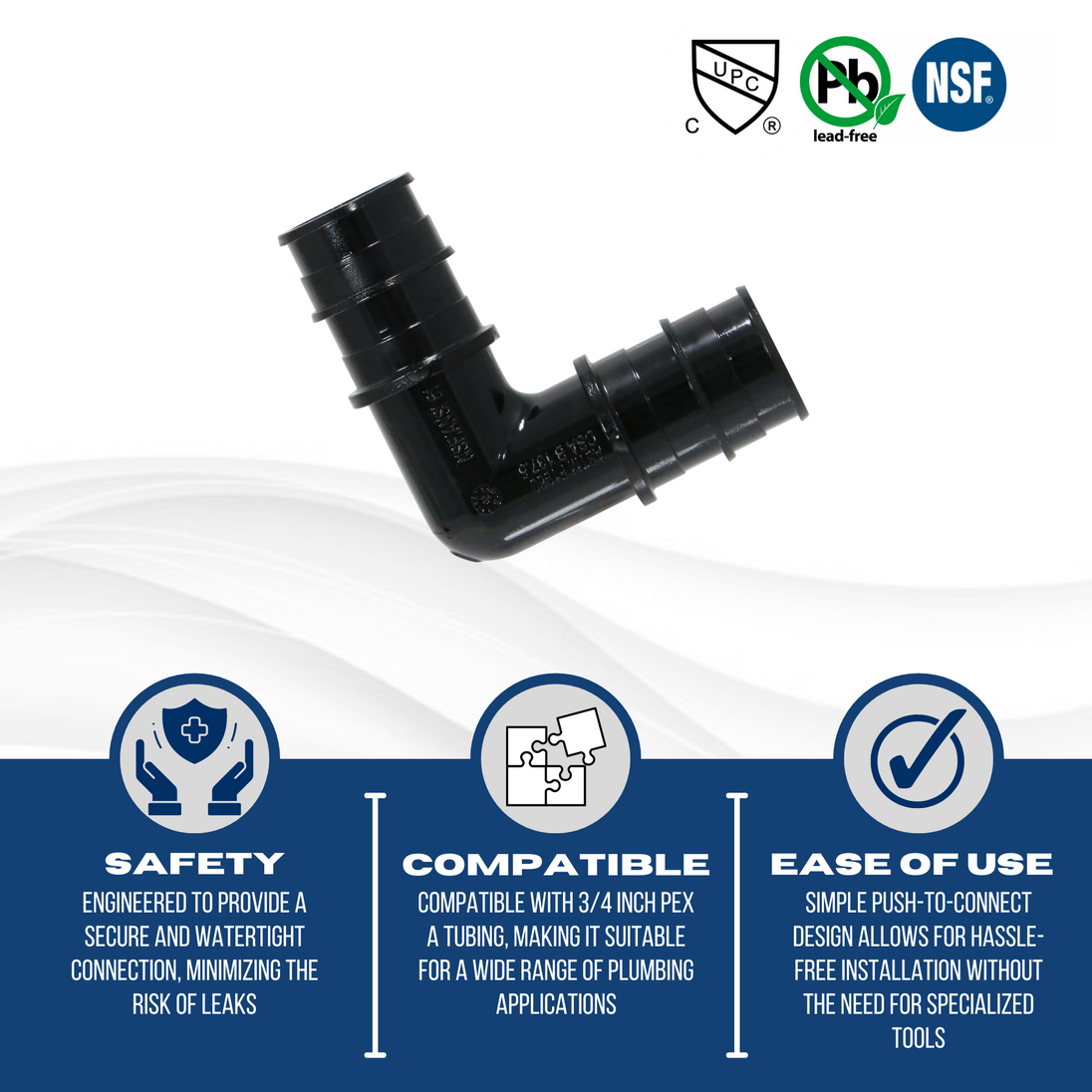 3/4 Inch Pex-A Expansion Elbow Poly