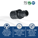1/2 inch x 3/4 inch PEX-B Barb Crimp Poly Coupling