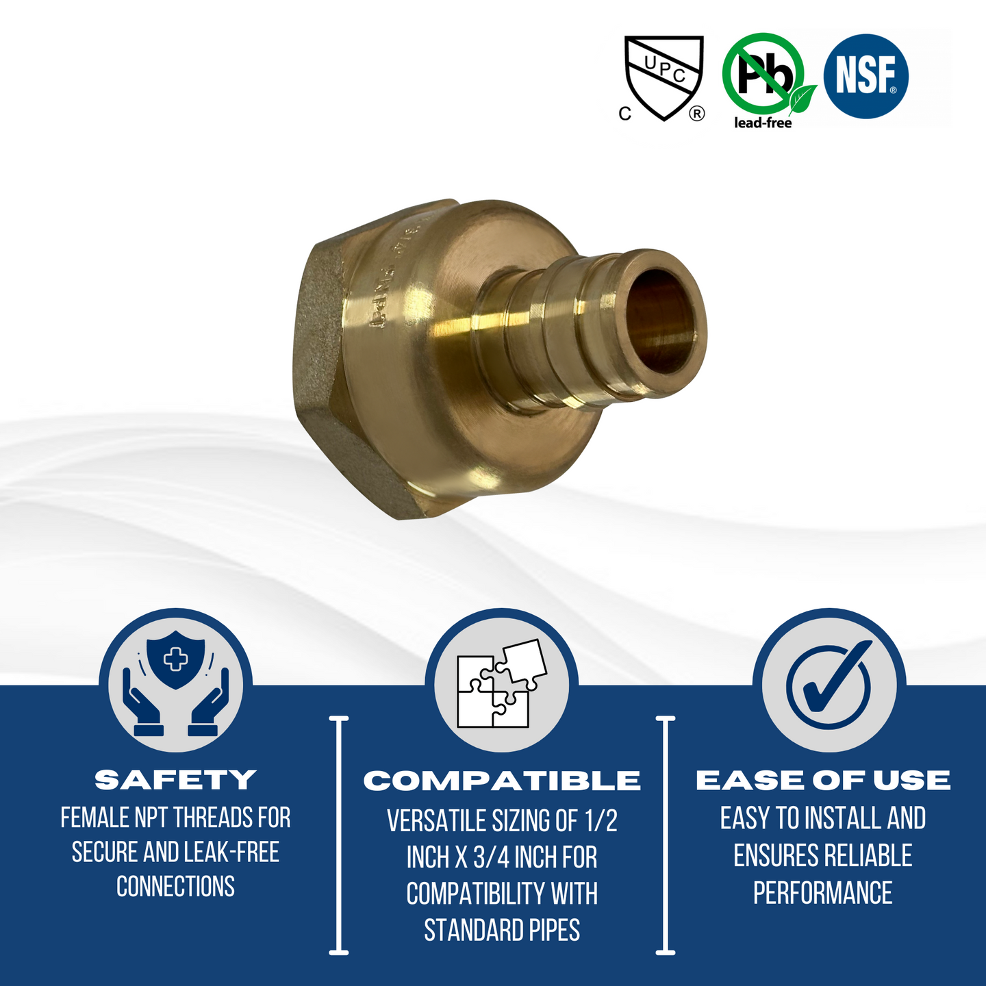 Pex-A Expansion 1/2 Inch x 3/4 Inch Female NPT