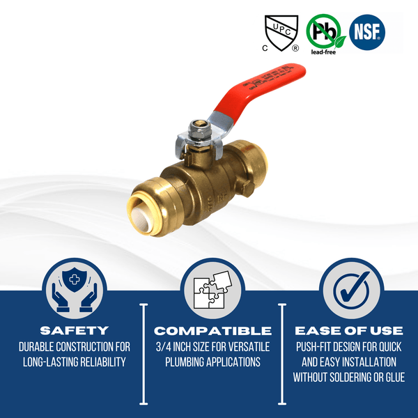 3/4 inch Push-to-Connect Ball Valve with Drain