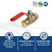 1/2 inch Push-to-Connect Ball Valve, Red (Hot)