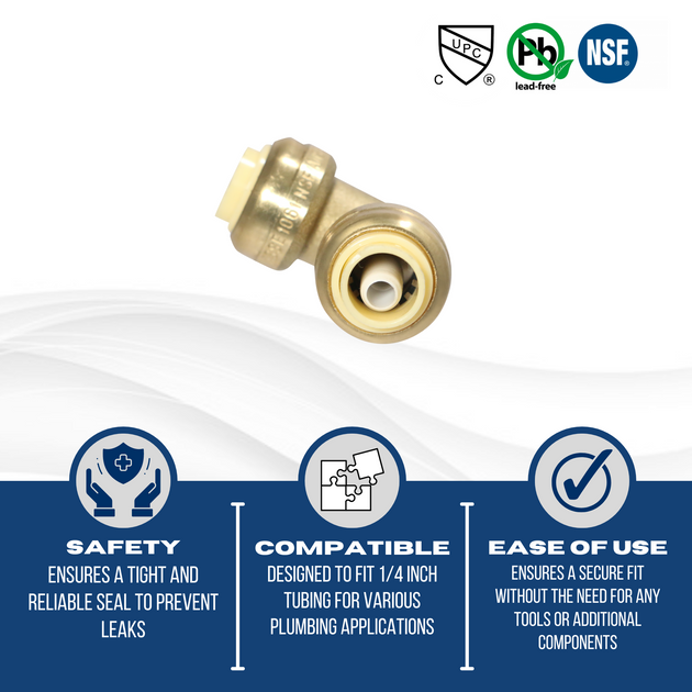 Push-to-Connect 1/4 Inch x 1/4 Inch Elbow