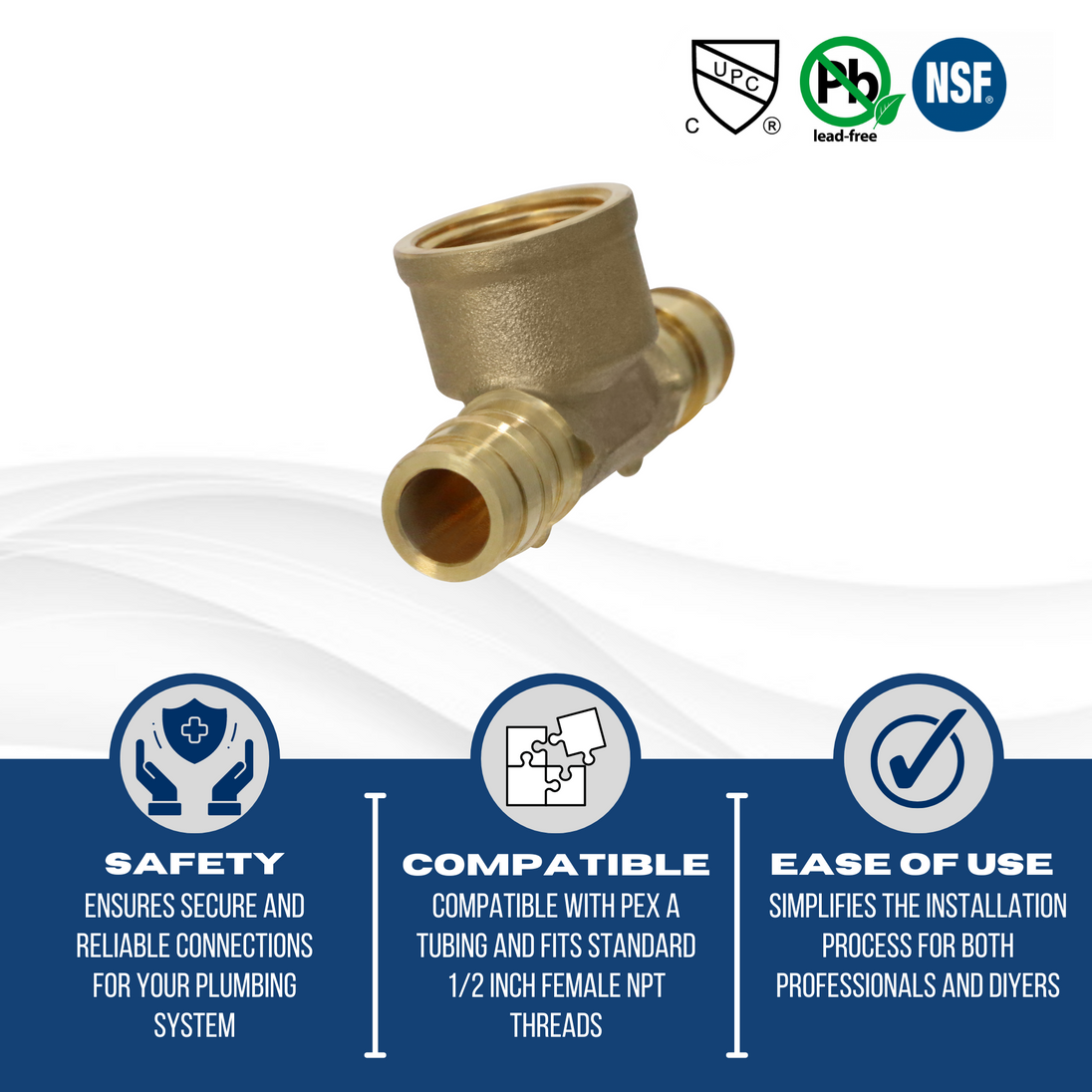 1/2 Inch Pex-A Expansion Female NPT Tee