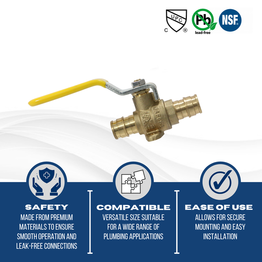 1/2 Inch Pex-A Expansion Ball Valve with Drop Ear