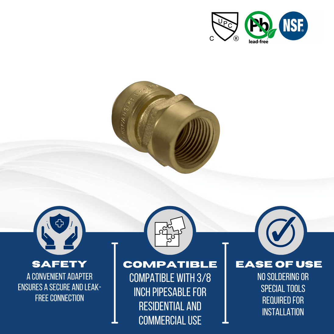 3/8 inch Push-to-Connect Female Adapter