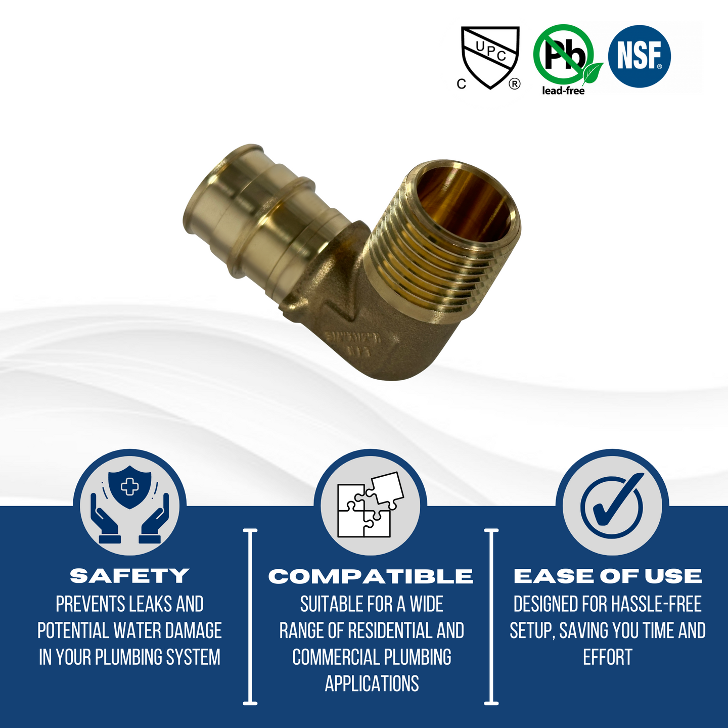 Pex-A Expansion 3/4 Inch x 1/2 Inch Male NPT Elbow